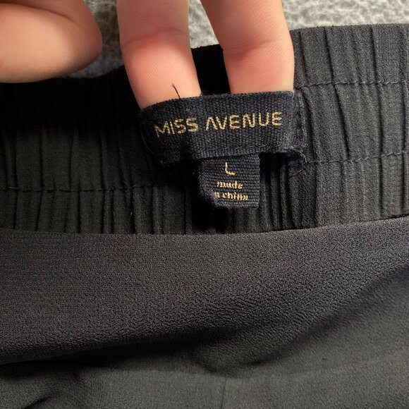 Miss Avenue pant Black wide leg palazzo travel easy care, Size Large,Elastic Wai - Picture 2 of 10